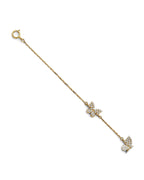 14K Yellow Gold 3 Butterfly CZ Bracelet (AB-0989)