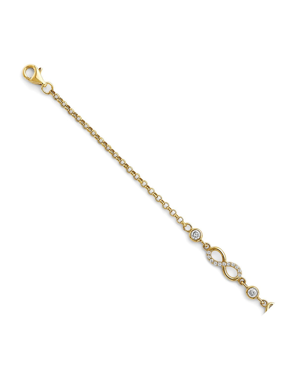 14K Yellow Gold Crown & Infiniti CZ Bracelet (AB-0990)