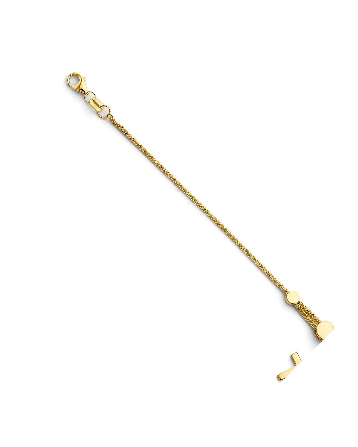 14K Yellow Gold Hanging Cross/Guadalupe Bracelet (AB-0993)