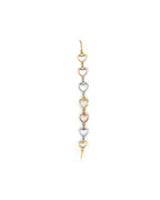 14K Tri-Color Gold 3C Heart Friendship Bracelet (AB-0999)