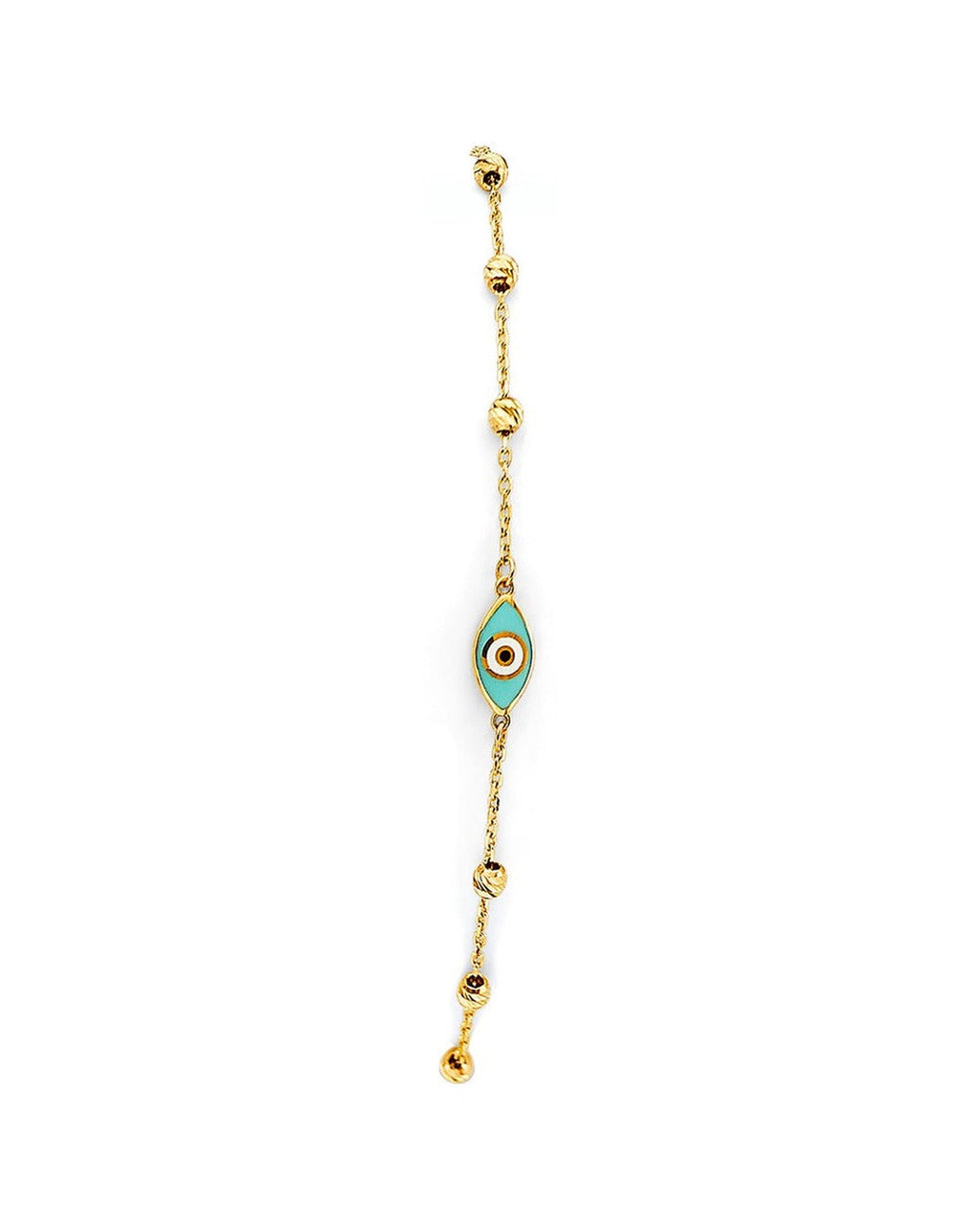 14K Yellow Gold Evil Eye Friendship Bracelet (AB-1001)