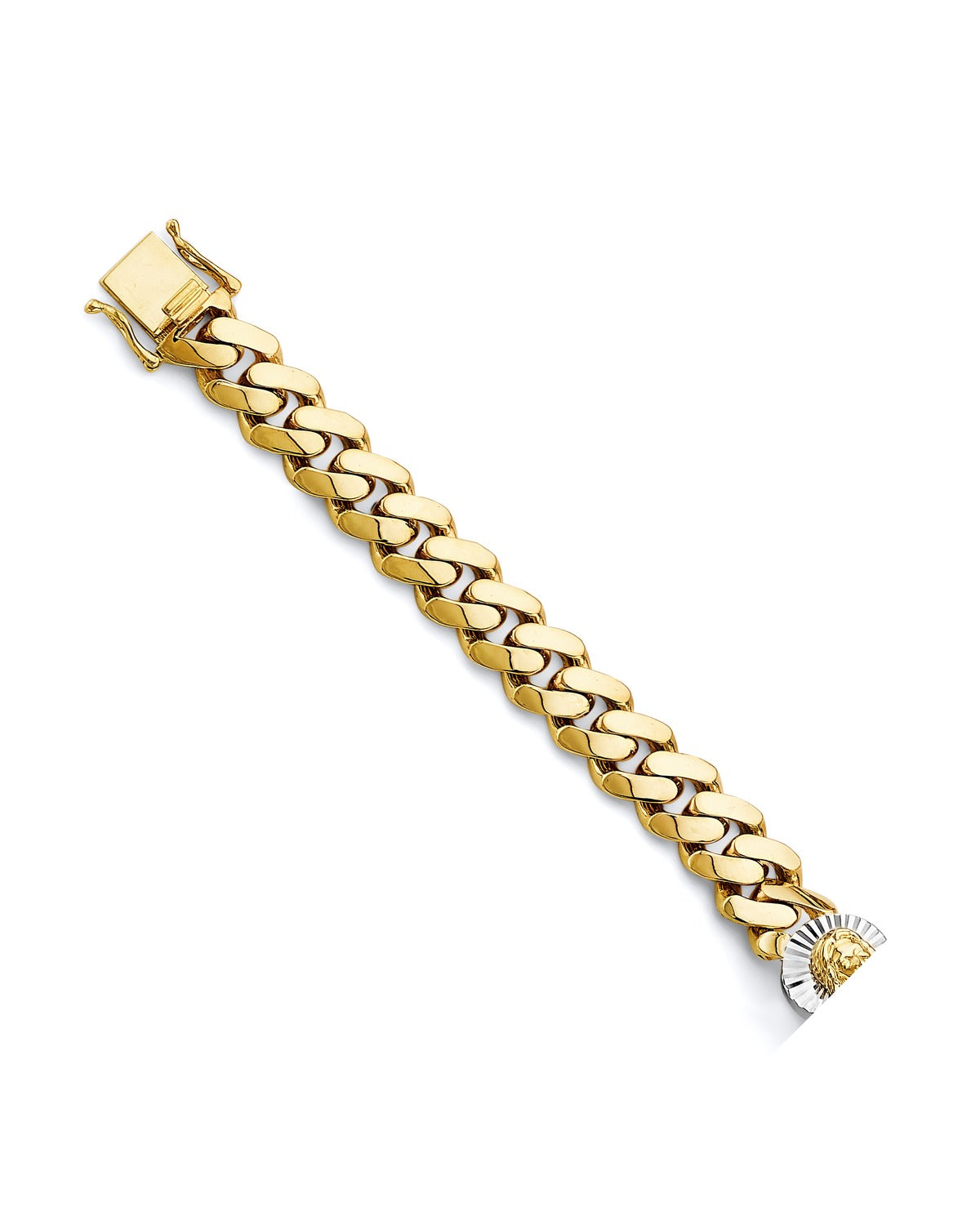 14K Tri-Color Gold 3C Cuban Link St. Jude ID Bracelet (AB-1005)