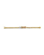 14K Tri-Color Gold 3C Cuban Link Santa Muerte ID Bracelet (AB-1010)