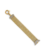 14K Two-Tone Gold 2T Bismark CZ St. Jude ID Bracelet (AB-1012)