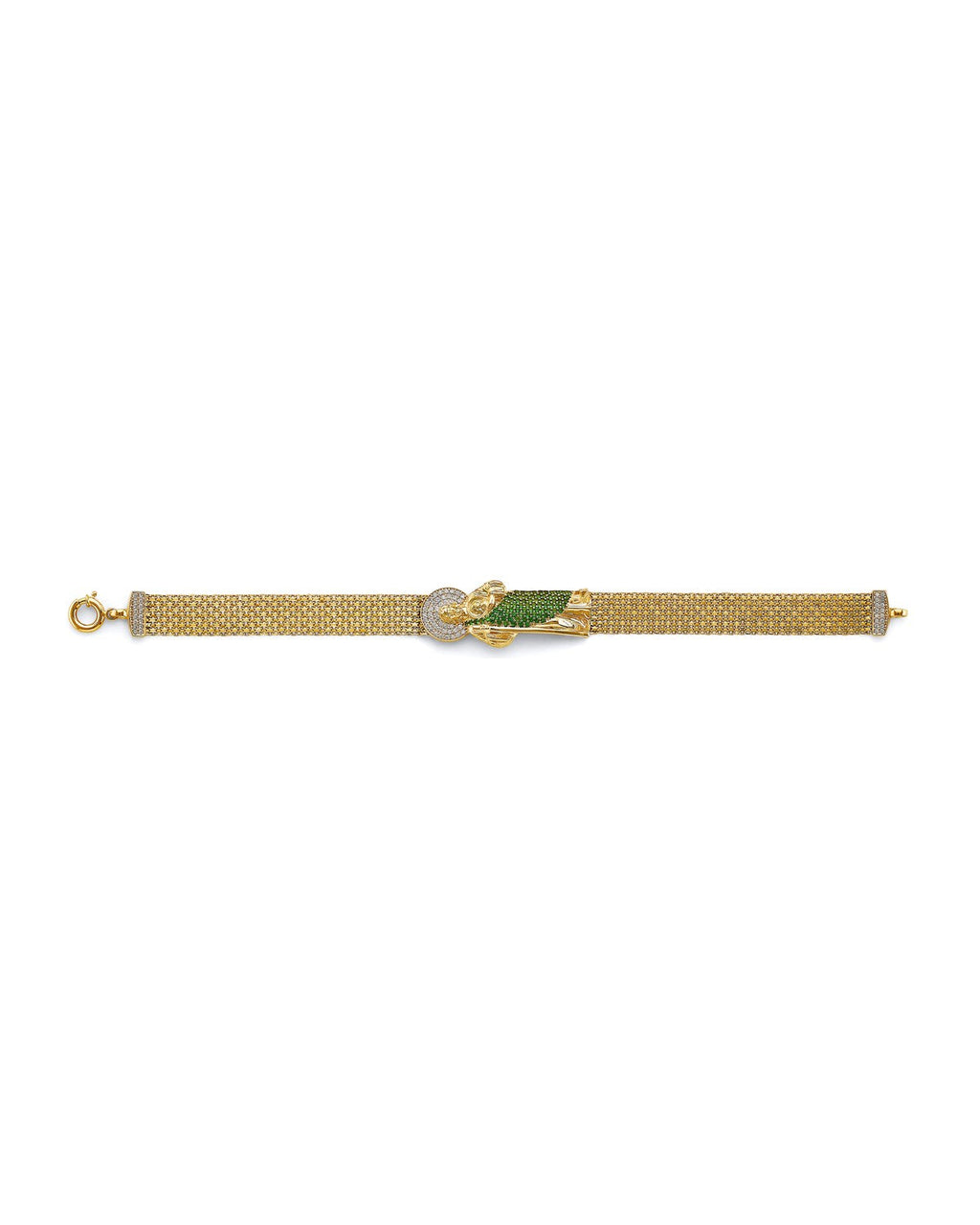 14K Two-Tone Gold 2T Bismark CZ St. Jude ID Bracelet (AB-1012)