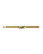14K Two-Tone Gold 2T Bismark CZ St. Jude ID Bracelet (AB-1012)