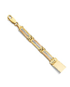 14K Tri-Color Gold 3C 15 Years ID Bracelet (AB-1013)