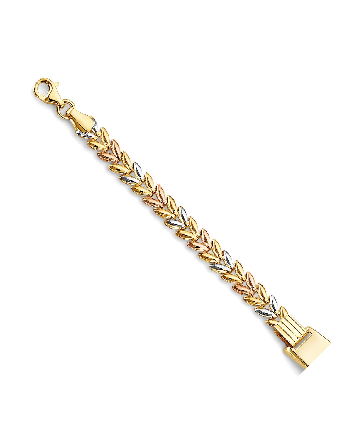 14K Tri-Color Gold 3C 15 Years ID Bracelet (AB-1014)