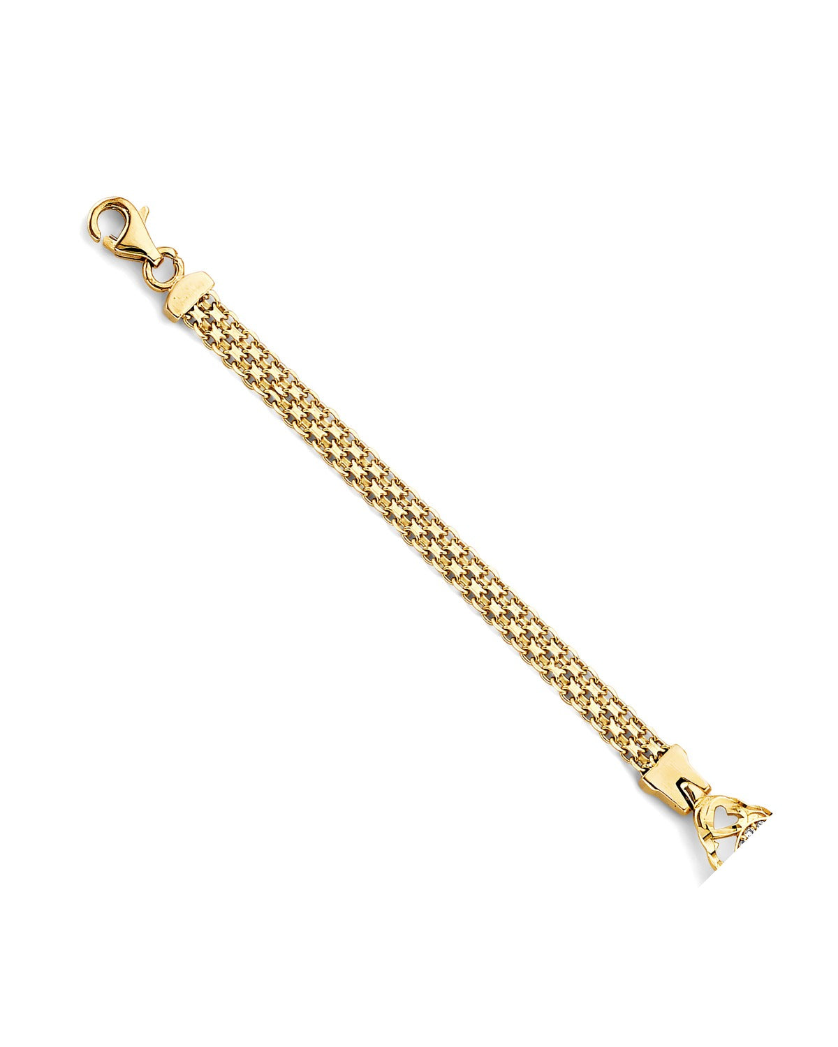 14K Two-Tone Gold 2T CZ 15 Years ID Bracelet (AB-1015)