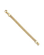 14K Two-Tone Gold 2T CZ 15 Years Crown Bracelet (AB-1016)