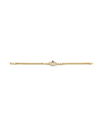 14K Two-Tone Gold 2T CZ 15 Years Crown Bracelet (AB-1016)