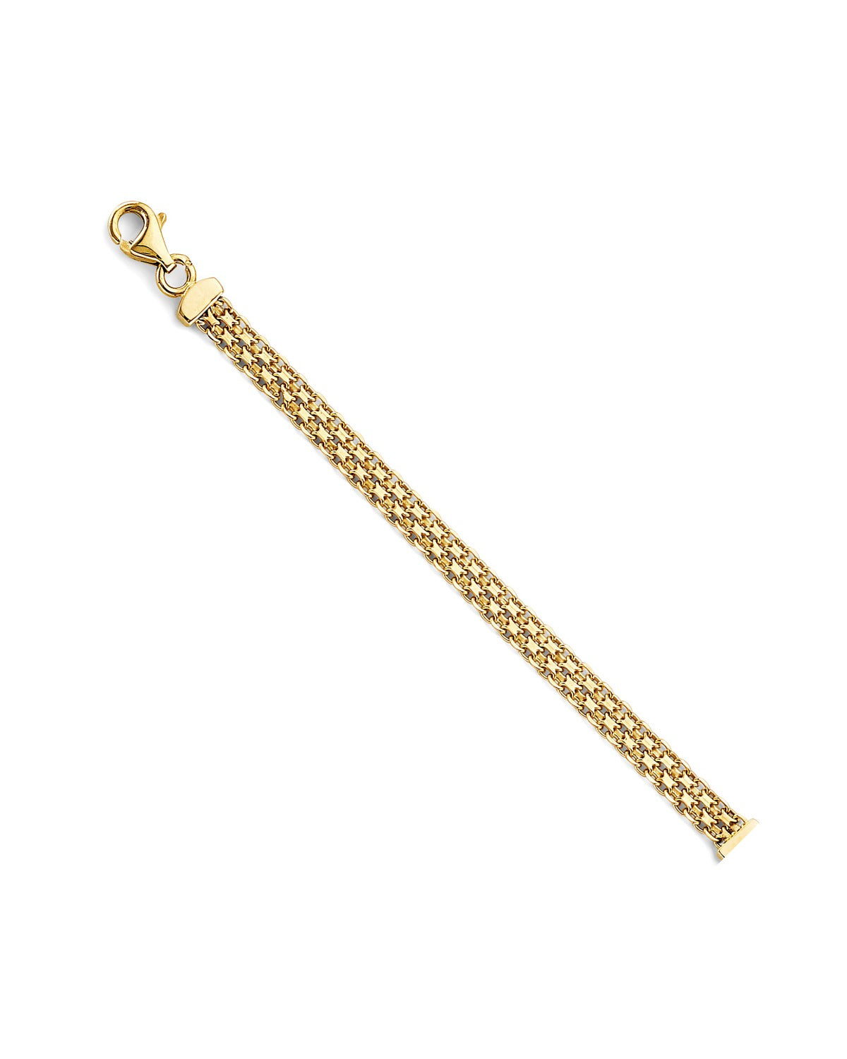 14K Two-Tone Gold 2T CZ 15 Years Heart Bracelet (AB-1017)