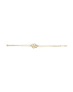14K Yellow Gold CZ 15 Years Heart Bracelet (AB-1018)