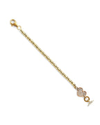 14K Tri-Color Gold 3C CZ 15 Years Bracelet (AB-1019)