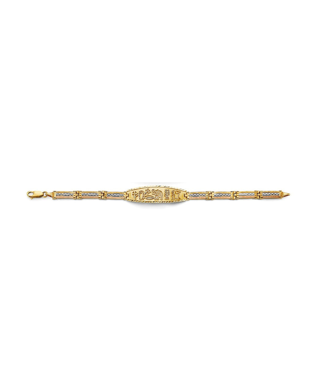 14K Tri-Color Gold 3C Lucky ID Bracelet (AB-1022)