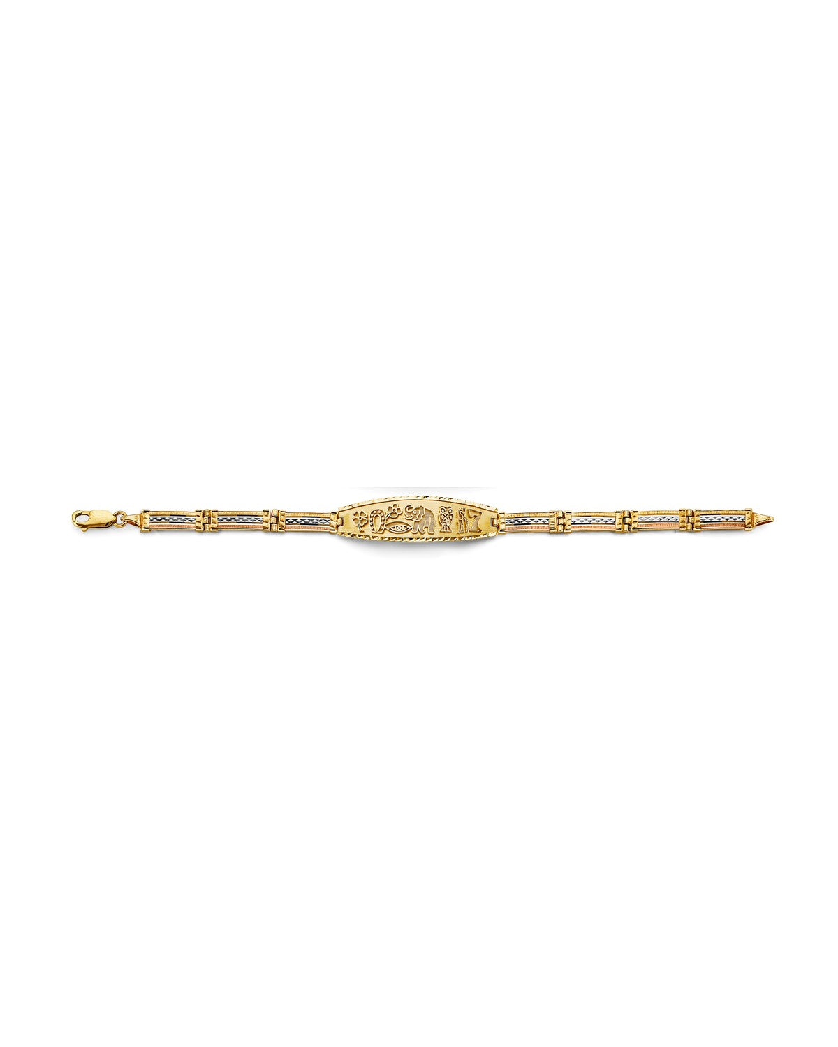 14K Tri-Color Gold 3C Lucky ID Bracelet (AB-1022)