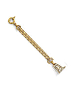 14K Tri-Color Gold 3C CZ Lucky ID Bracelet (AB-1023)