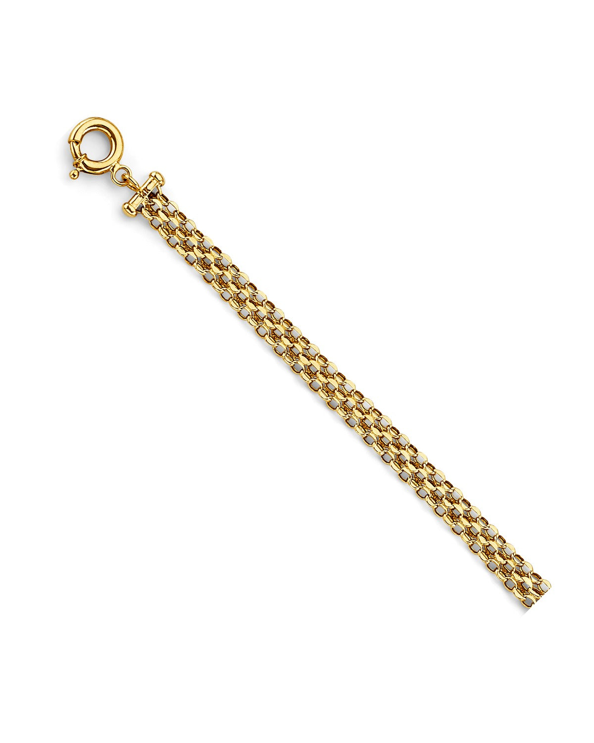 14K Yellow Gold Heart Center Bracelet (AB-1028)