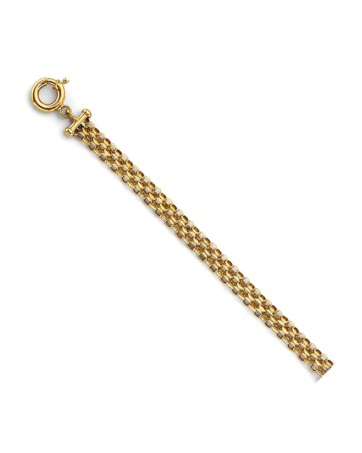 14K Yellow Gold Evil Eye Center Bracelet (AB-1029)