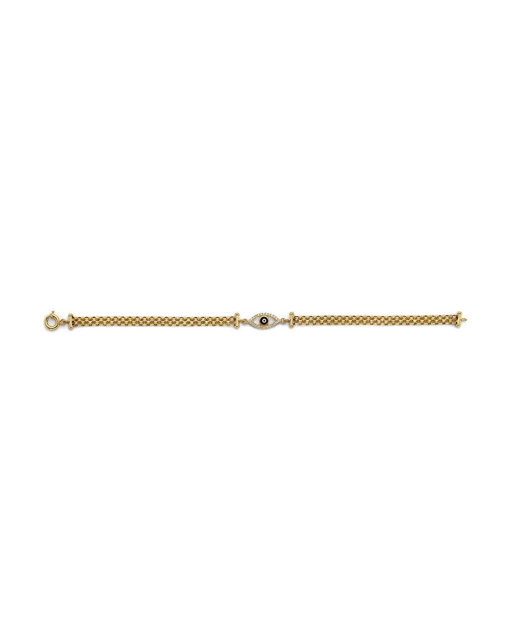 14K Yellow Gold Evil Eye Center Bracelet (AB-1029)