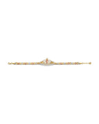 14K Tri-Color Gold 3C St. Jude Crown ID CZ Bracelet (AB-1033)