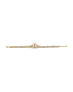 14K Tri-Color Gold 3C St. Jude ID CZ Bracelet (AB-1034)