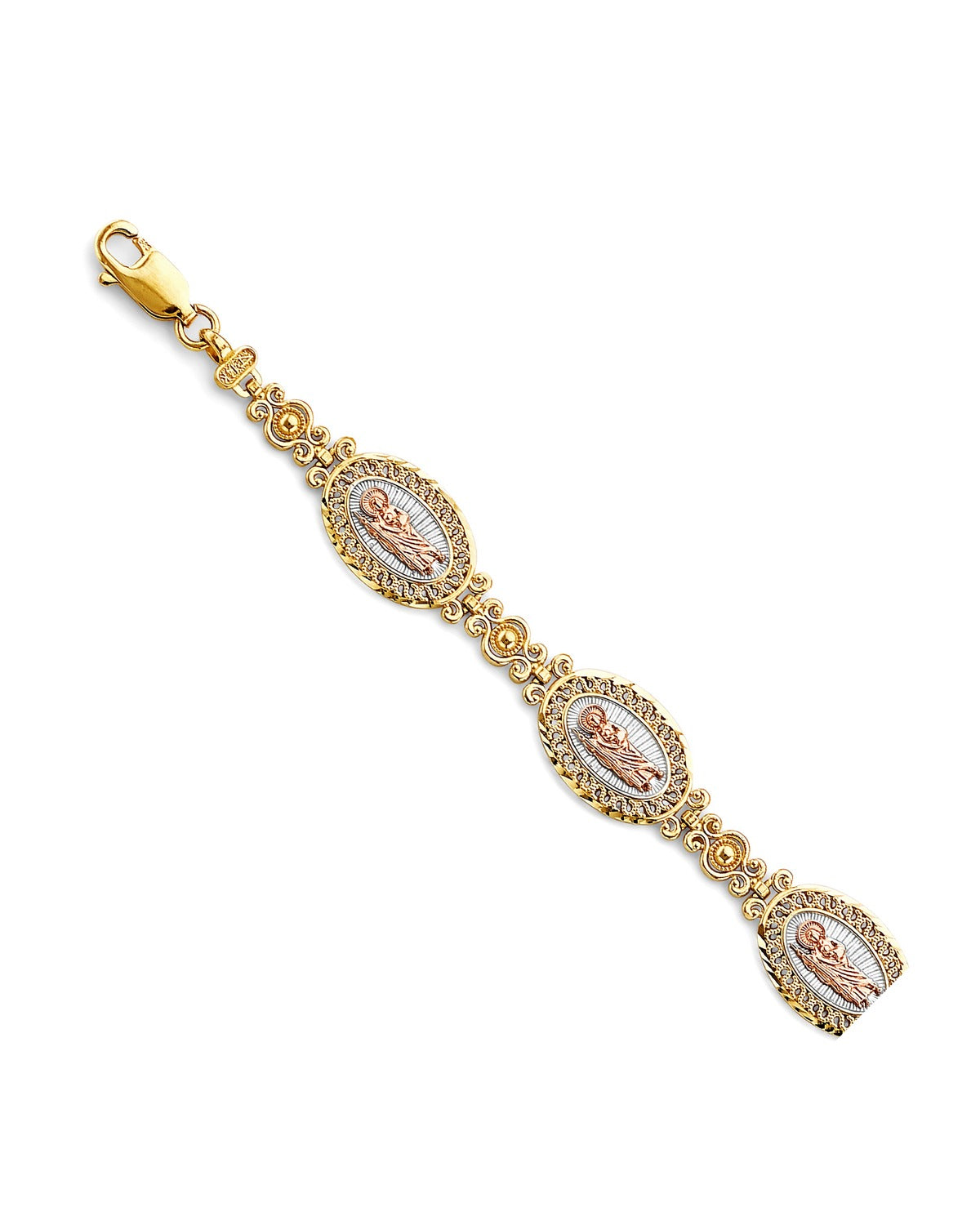 14K Tri-Color Gold 3C St. Jude Bracelet (AB-1037)