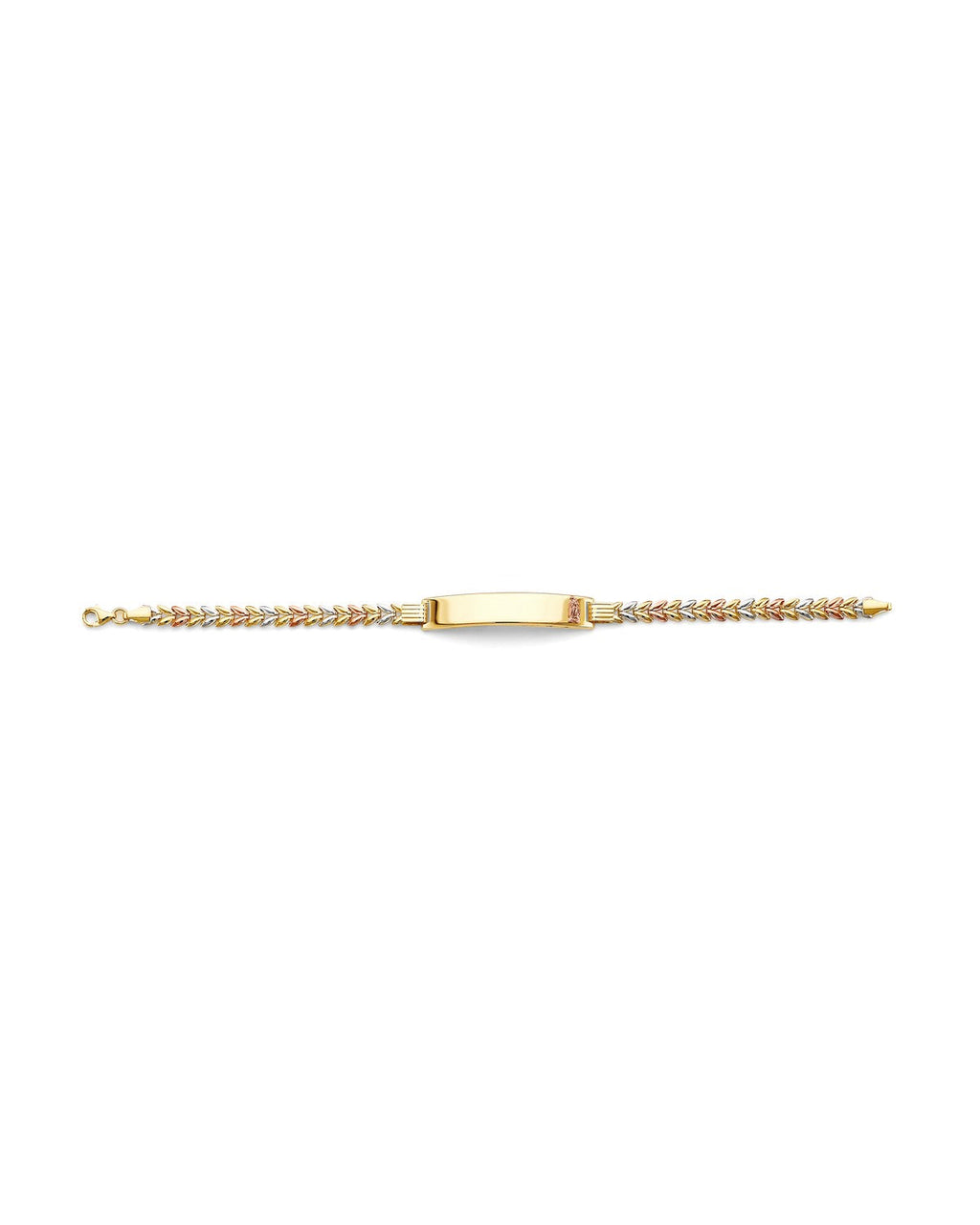 14K Tri-Color Gold 3C Guadalupe ID Bracelet (AB-1040)