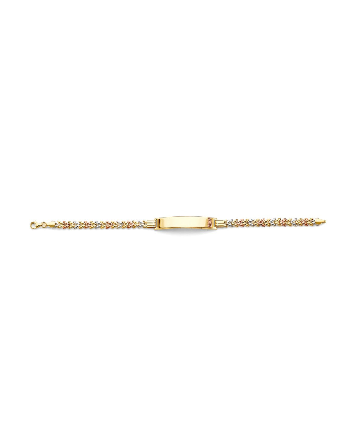 14K Tri-Color Gold 3C Guadalupe ID Bracelet (AB-1040)