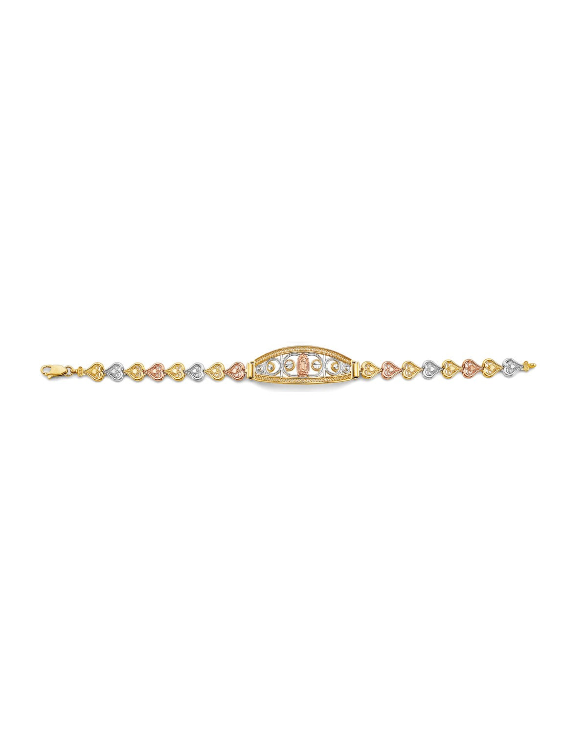 14K Tri-Color Gold 3C Guadalupe ID Bracelet (AB-1043)