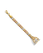 14K Tri-Color Gold 3C Guadalupe ID CZ Bracelet (AB-1044)
