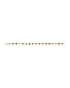 14K Yellow Gold Multi Color Evil Eye Bracelet (AB-1049)
