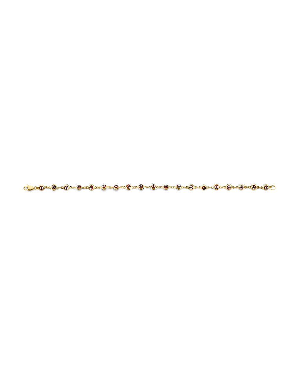 14K Yellow Gold Red Evil Eye Bracelet (AB-1050)