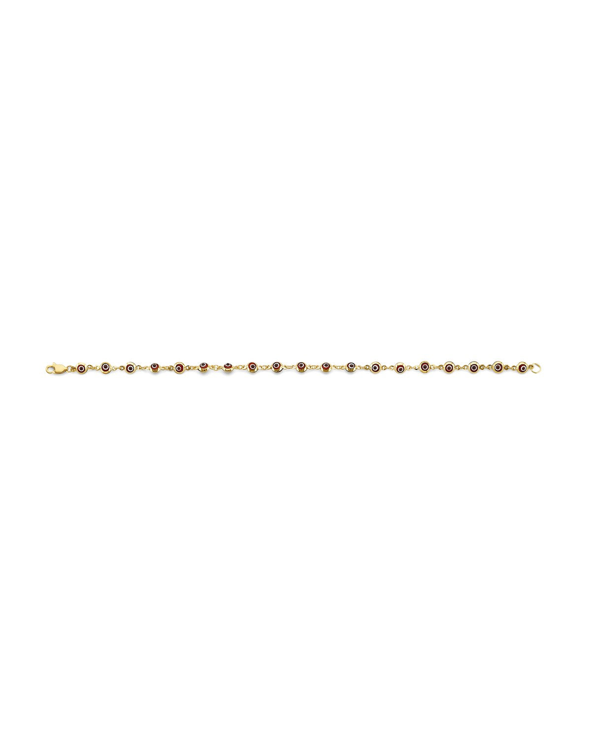 14K Yellow Gold Red Evil Eye Bracelet (AB-1050)