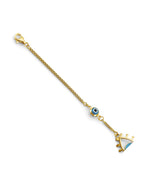 14K Yellow Gold Evil Eye Center Bracelet (AB-1058)