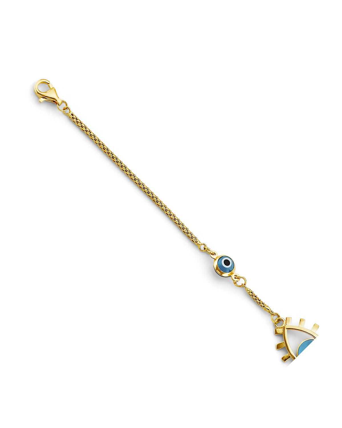 14K Yellow Gold Evil Eye Center Bracelet (AB-1058)
