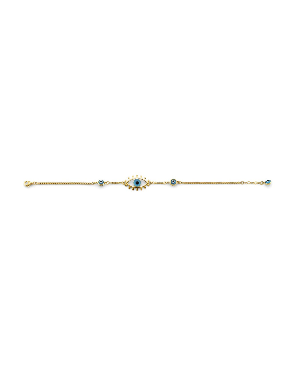 14K Yellow Gold Evil Eye Center Bracelet (AB-1058)