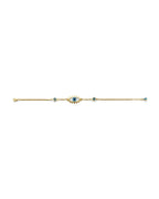 14K Yellow Gold Evil Eye Center Bracelet (AB-1058)