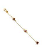14K Yellow Gold Red Evil Eye Bracelet (AB-1062)