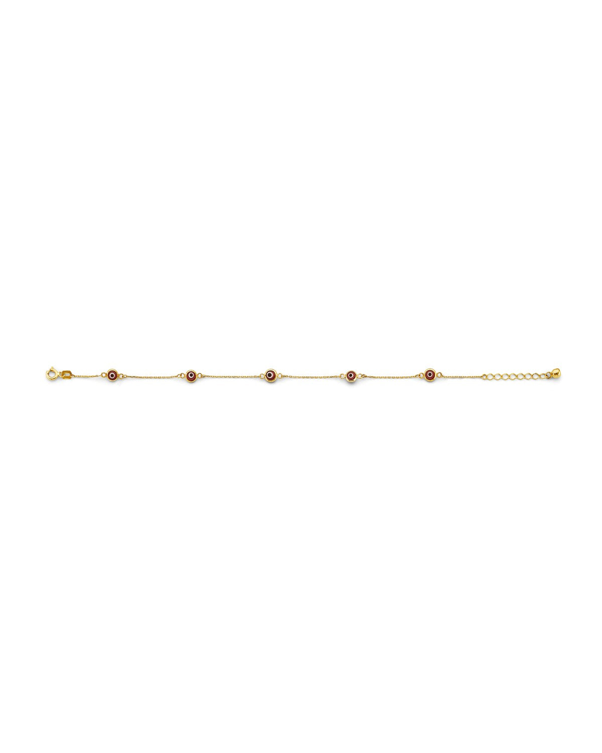 14K Yellow Gold Red Evil Eye Bracelet (AB-1062)