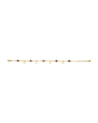 14K Yellow Gold Red Evil Eye & Heart Charms Bracelet (AB-1063)