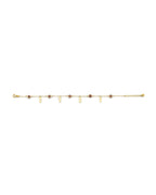 14K Yellow Gold Red Evil Eye & Girl Charms Bracelet (AB-1064)