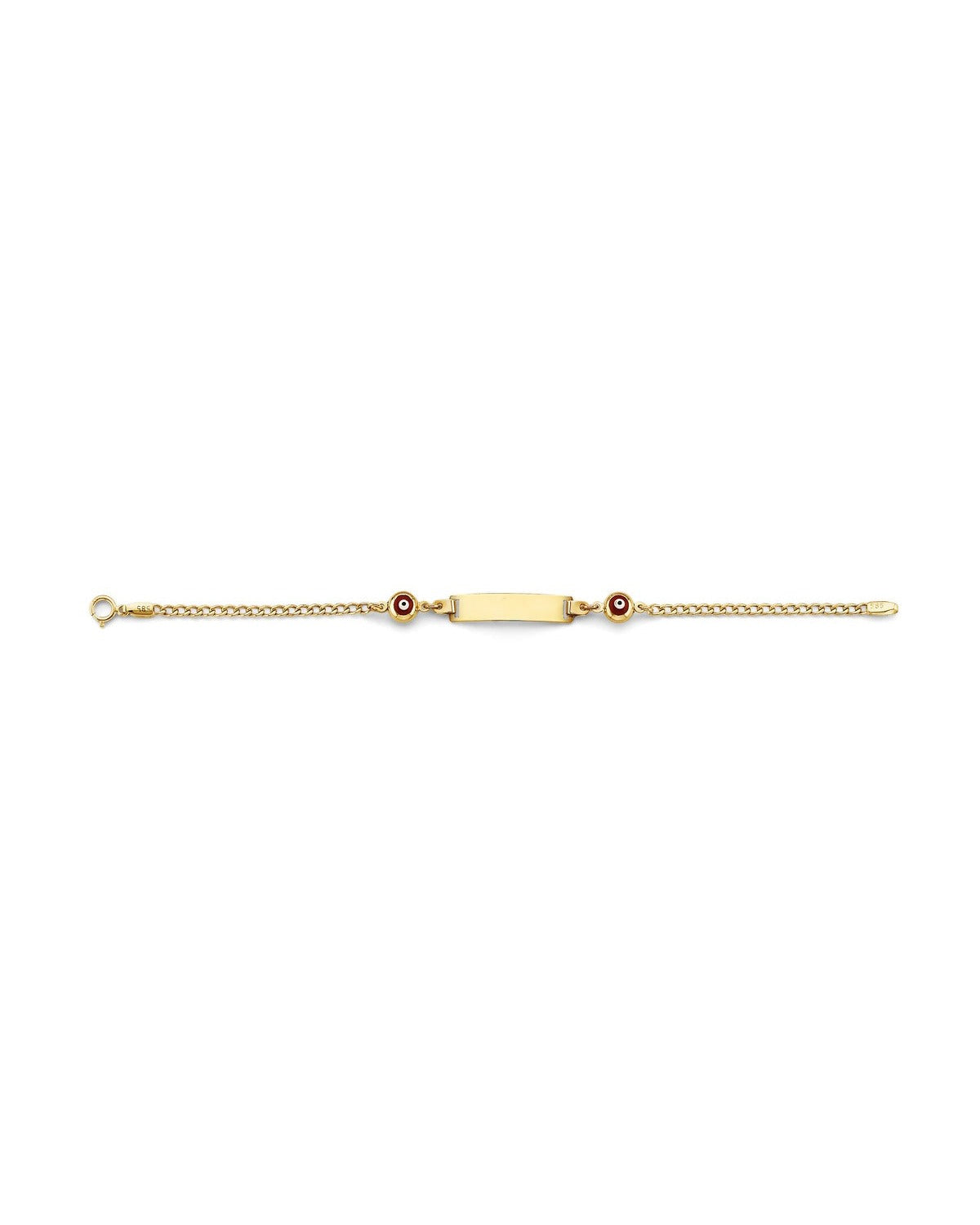 14K Yellow Gold Baby ID Bracelet with Evil Eye (AB-1069)