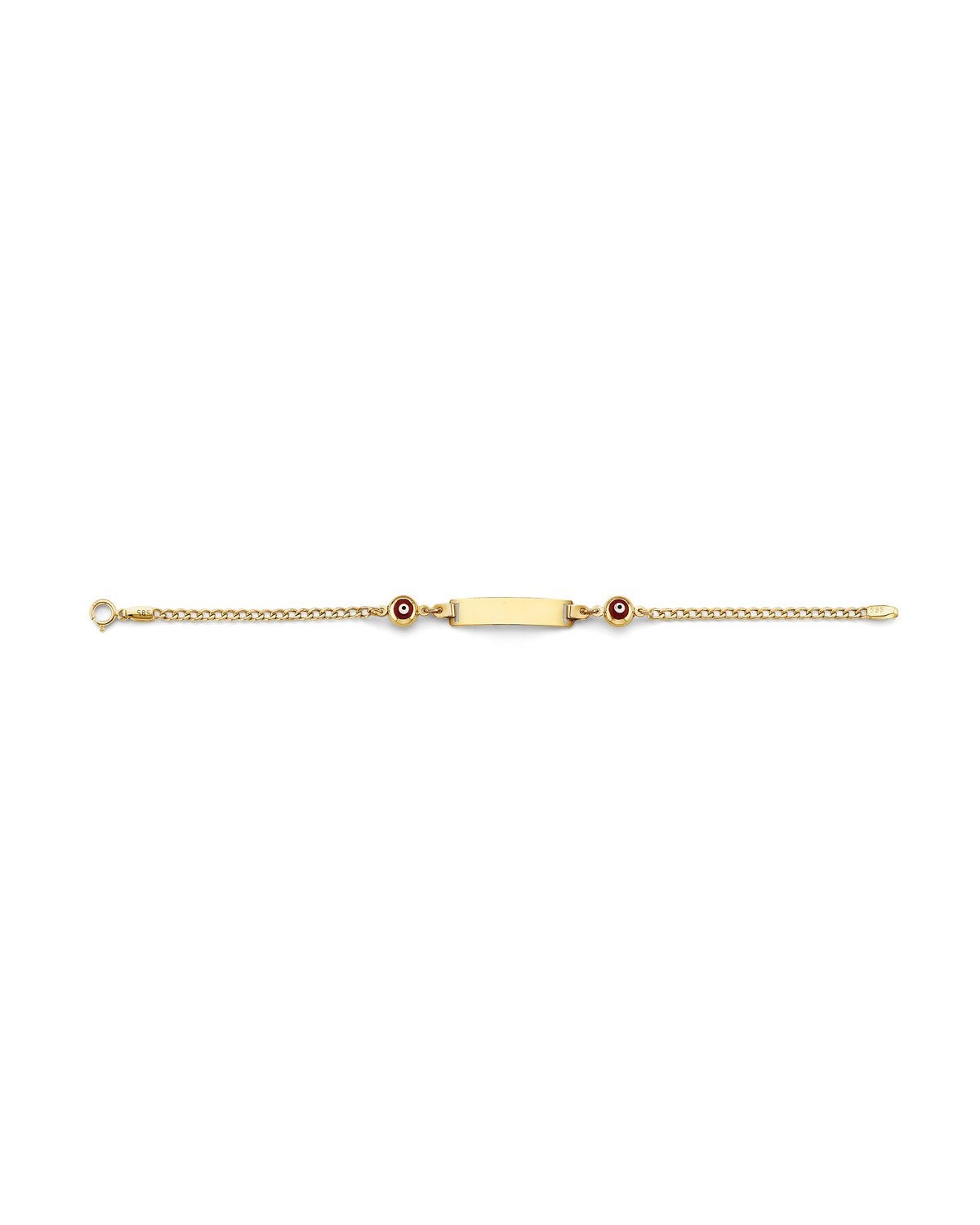 14K Yellow Gold Baby ID Bracelet with Evil Eye (AB-1069)