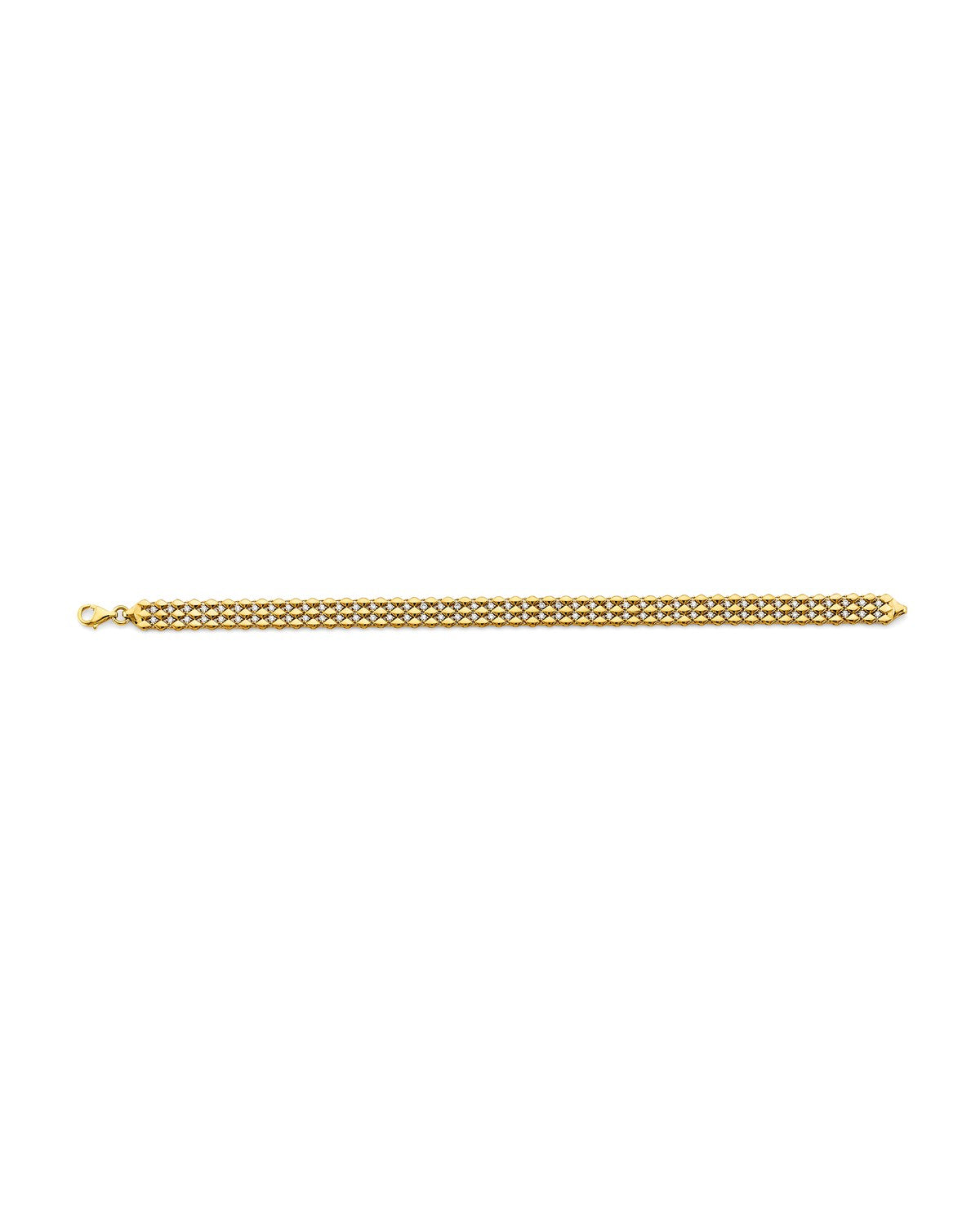 14K Yellow Gold CZ Fancy Bracelet (AB-1076)