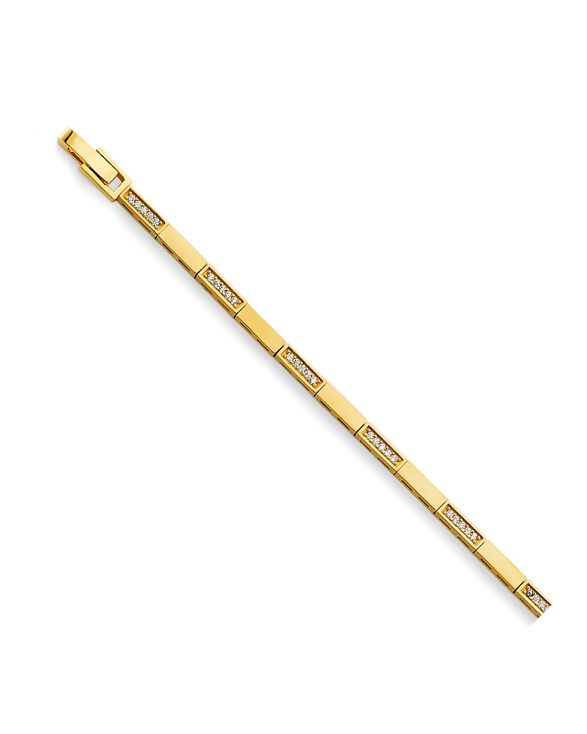 14K Yellow Gold CZ Fancy Bracelet (AB-1079)