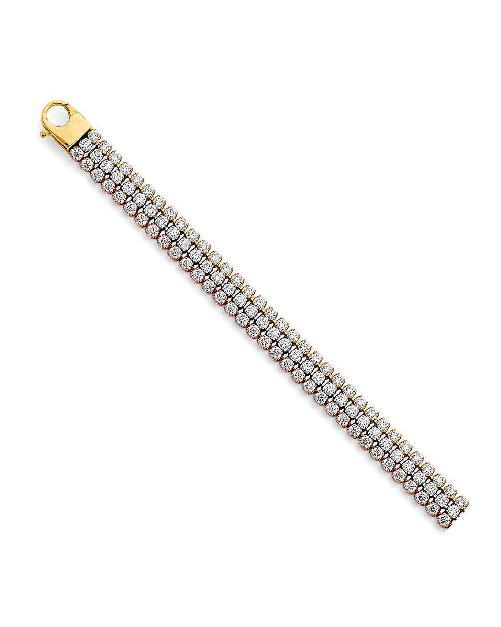 14K Tri-Color Gold 3C 3 line Tennis Bracelet (AB-1080)