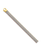 14K Tri-Color Gold 3C 3 line Tennis Bracelet (AB-1080)