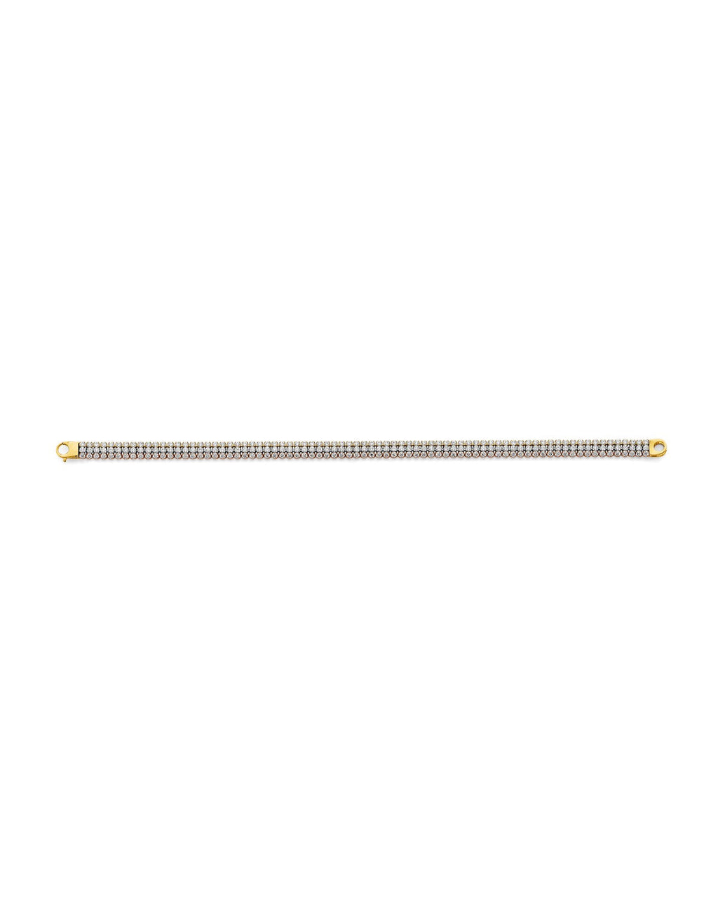 14K Tri-Color Gold 3C 3 line Tennis Bracelet (AB-1080)