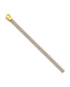 14K Yellow Gold 2 Line Tennis Bracelet (AB-1081)